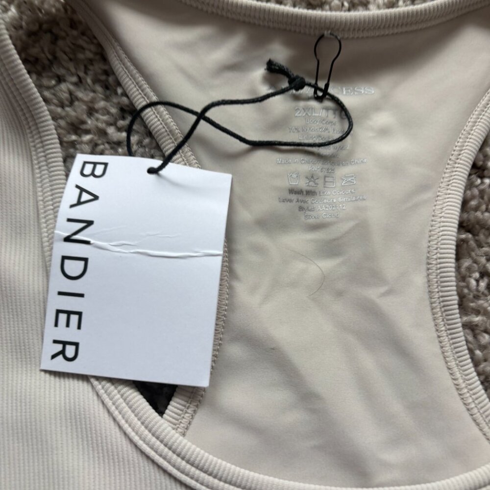 NWT Bandier All Access NYC Rib Front Row Bra Silver Cloud Rib - Picture 3 of 4